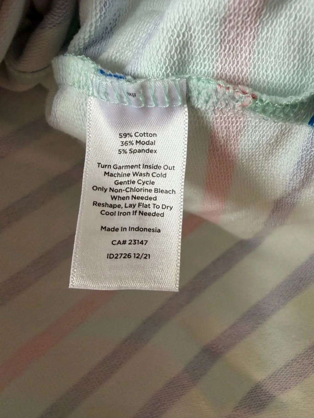 Talbots striped sleeveless dress, mint stripe - Picture 8 of 8